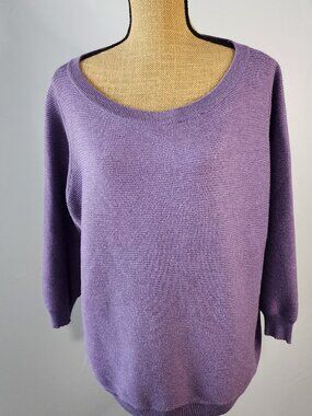 Jones New York Purple Scoop Neck Knit Sweater 2X